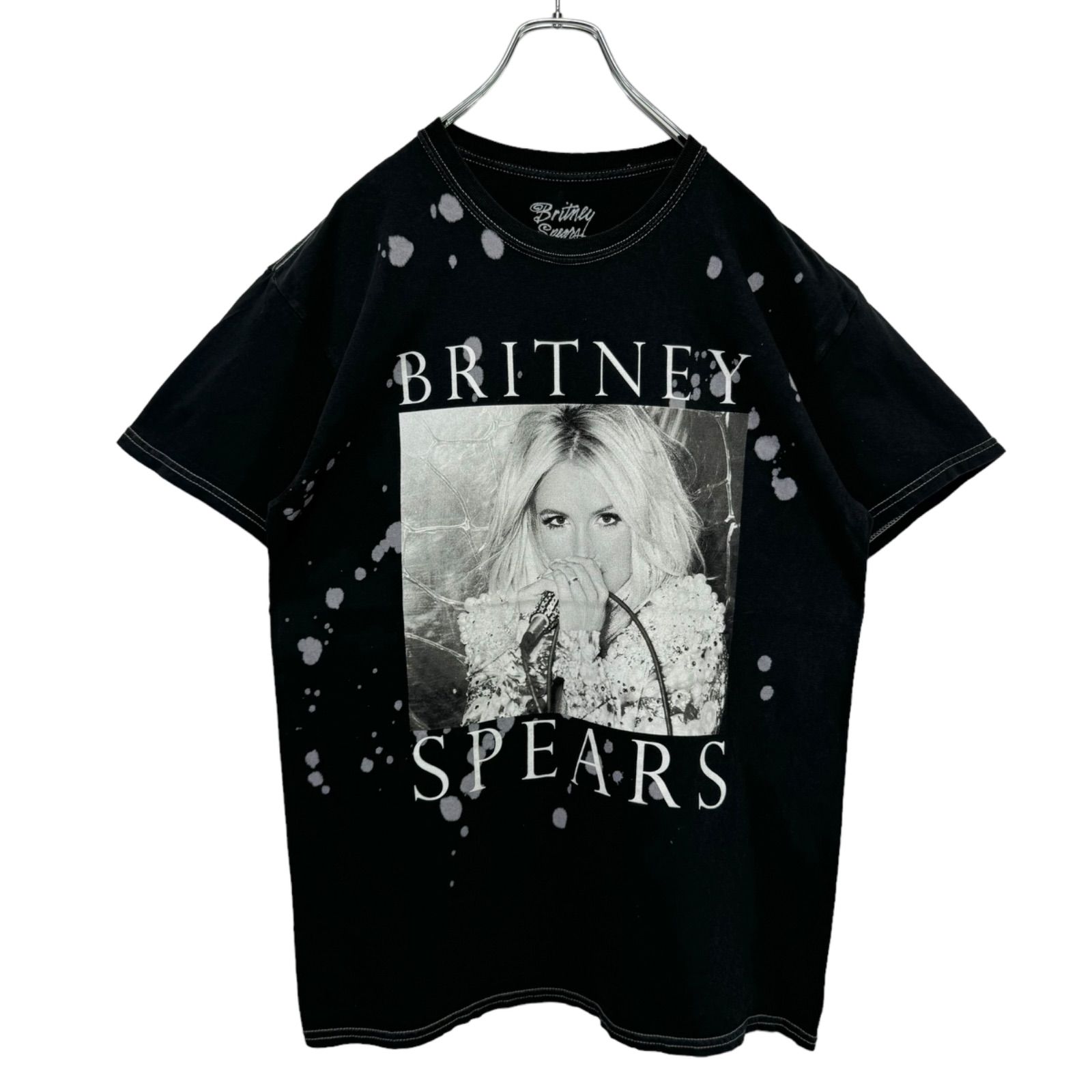 Britney Spears プリントTシャツ ブラック ポップス HIPHOP Britney Spears Print T-shirt Tee ブリトニースピアーズ T