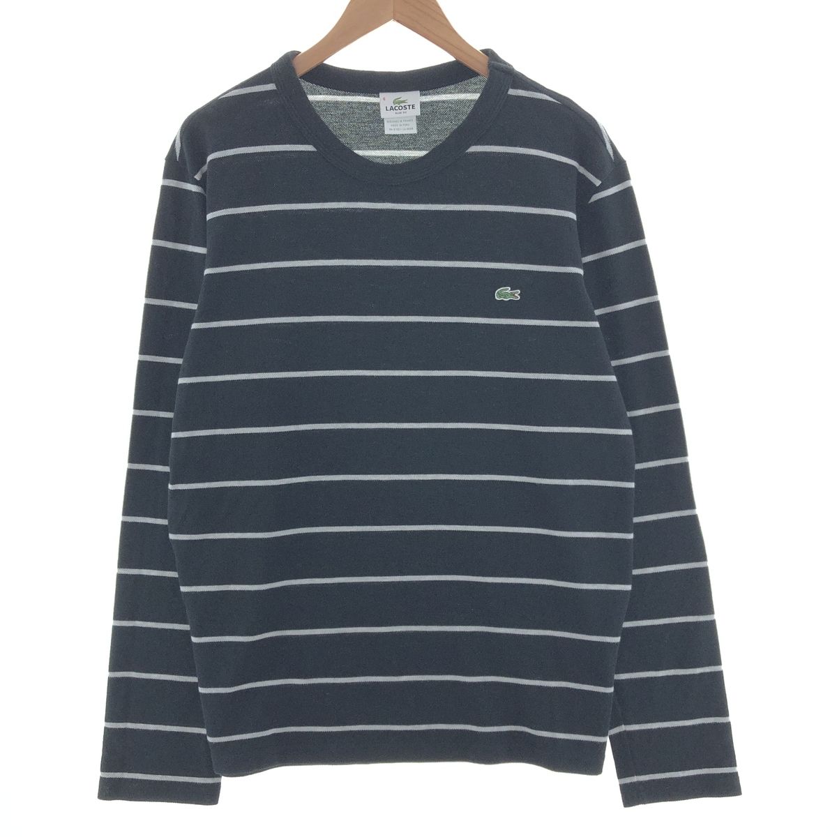 古着 ラコステ LACOSTE フランス企画 ボーダー柄 ロングTシャツ ロンT 6 メンズXL相当/taa002500