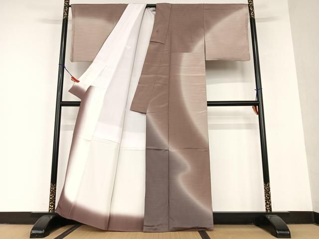 平和屋着物●本塩沢　やまだ織　訪問着　染色作家　桐村博　訪問着　霞文　暈し染め　正絹　逸品　AAAU8359zg 平和屋着物○本塩沢 やまだ織 訪問着 染色作家 桐村博 訪問着 霞文 暈