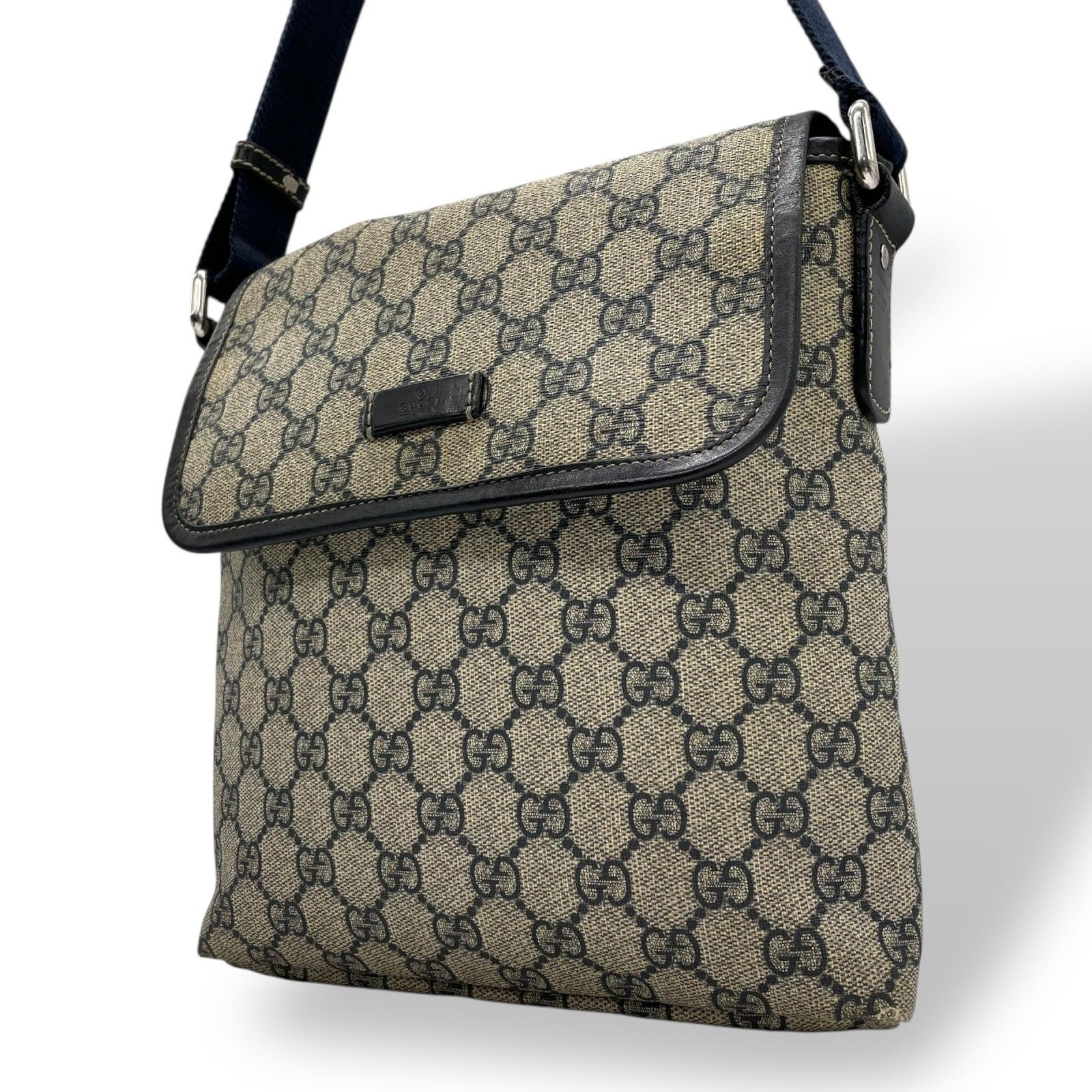 GUCCI GG スプリーム ショルダーバッグ PVC レザー 223666 GUCCI（グッチ） GUCCI GGスプリーム ショルダーバッグ PVC×レザー