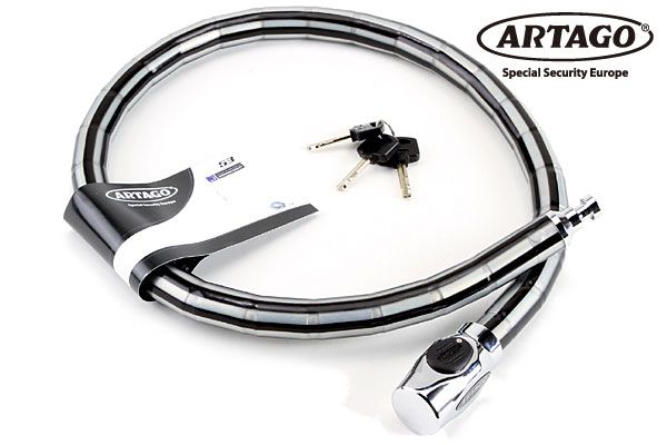 ARTAGO 5312 アルタゴ 53art 特殊鋼材 スチールリンク ロック 120cm ラバーコーティング 太13φスチールリンク セキュリティー 高強度 防犯 鍵 キー3本付