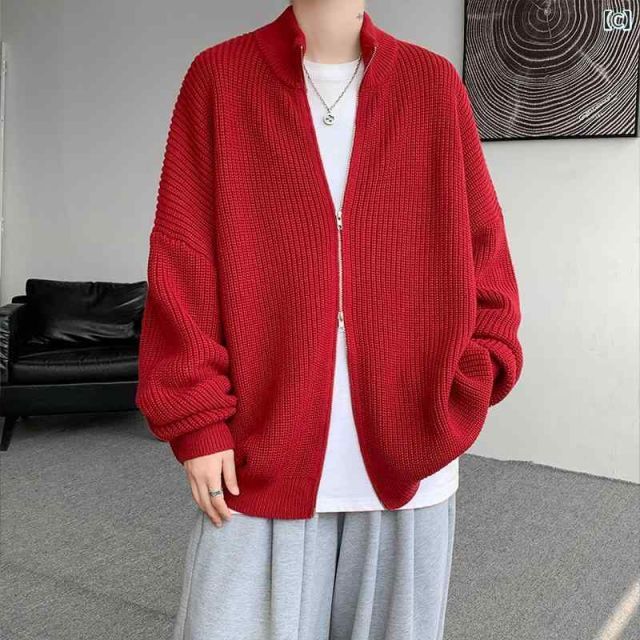 種類42：5XL&frasl;E：ネイビーブルー [5XL]メンズ ファッション 服 男性用 オシャレ シンプル 大人 かっこいい 大きいサイズ ストリート 紳士服 セーター ハイエ アメリカン レトロ ハーフ タートルネック カーディガン カップル  メンズ ファッション 服 男性用