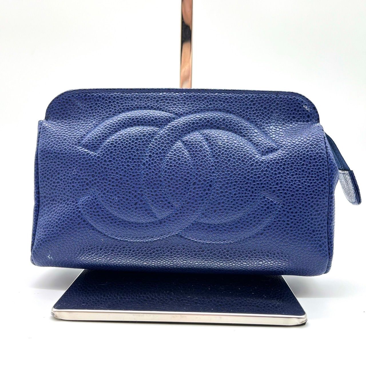 CHANEL ココマーク キャビアスキン ポーチ レザー ヴィンテージ 