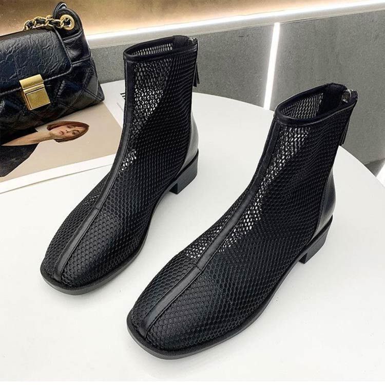 メッシュブーツ ショートブーツ レディース サマーブーツ 透け感