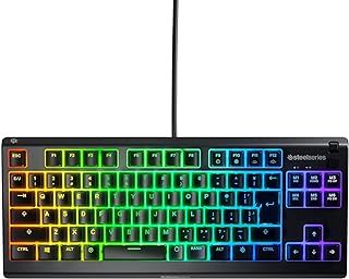 SteelSeries ゲーミングキーボード テンキーレス 有線 Apex 3 TKL US 英語配列 静音スイッチ IP32防滴 24キー同時押し対応 ブラック
