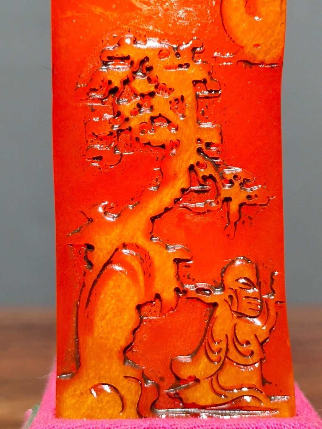 寿山石田黄石彫刻置物「松下問童子」70 × 54× 21mm122g印材4875 寿山石田黄石彫刻置物「松下問童子」70 × 54× 21mm122g印材4875