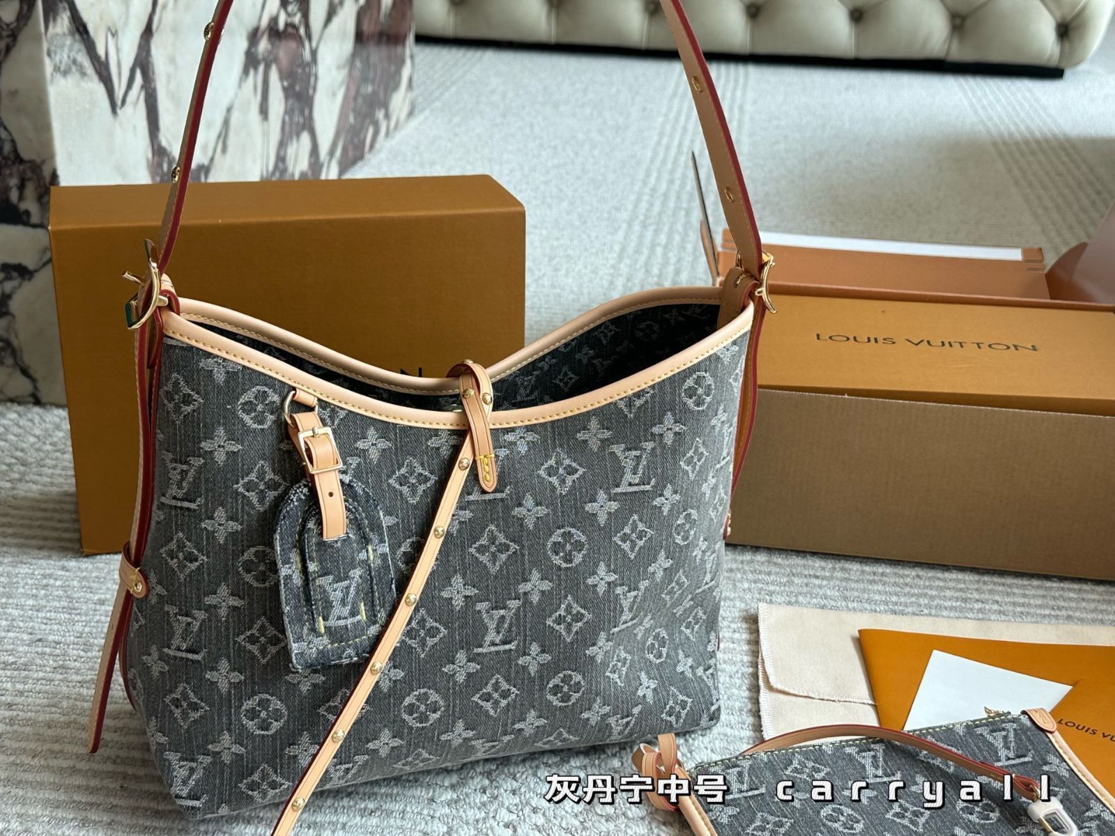 【オシャレデニムが可愛い♪】ルイヴィトン★キャリーオール MM オシャレデニムが可愛い♪】ルイヴィトン☆キャリーオール MM