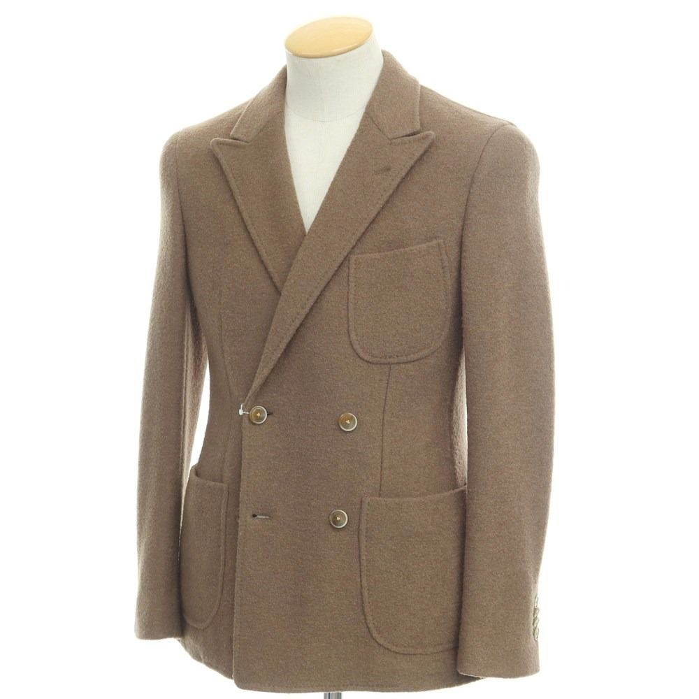 【中古】ユナイテッドアローズ UNITED ARROWS ウールナイロン ダブル 4B カジュアルジャケット ブラウンベージュ系【サイズ44】【メンズ】