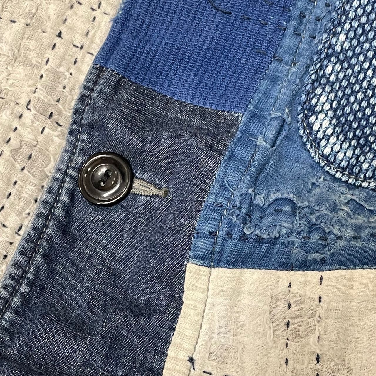 AOZORA BLUE HEAVE 24'AW 刺し子DENIM ベスト AOZORA BLUE HEAVEN 刺し子デニム ベスト ジレ 再構築 アオゾラブルー