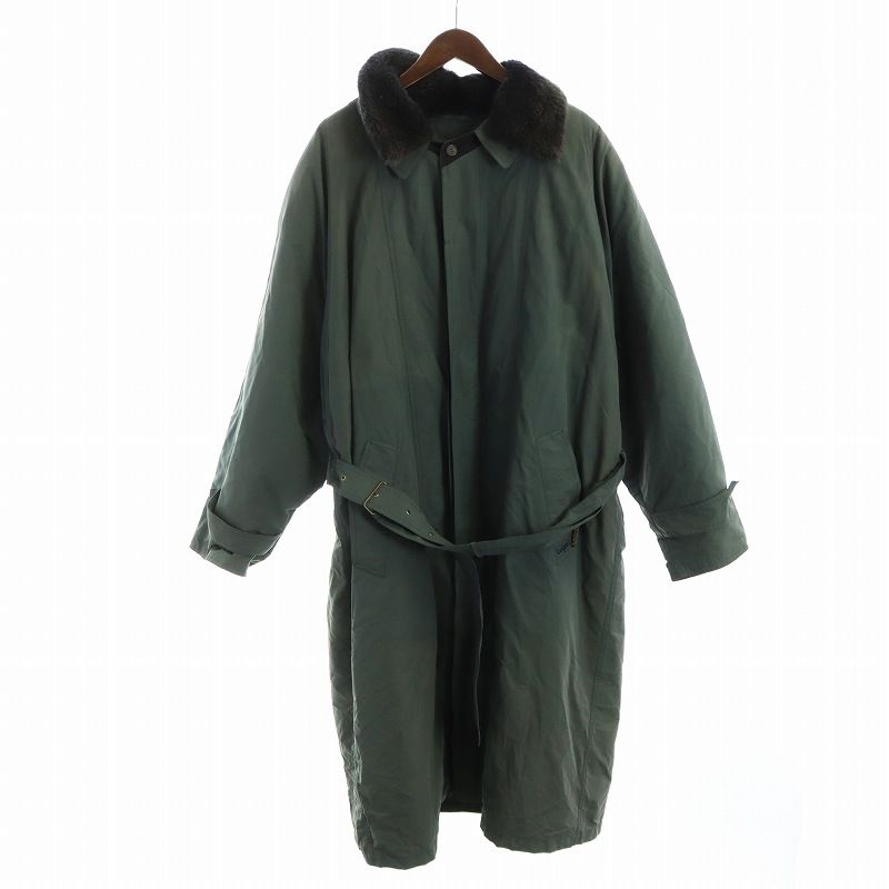 【中古】ブガッティ bugatti ヴィンテージ ステンカラーコート 長袖 総裏地 ロング ジレ ライナー付き ミンクファー ブガッティ bugatti ヴィンテージ ステンカラーコート 長袖 総裏地