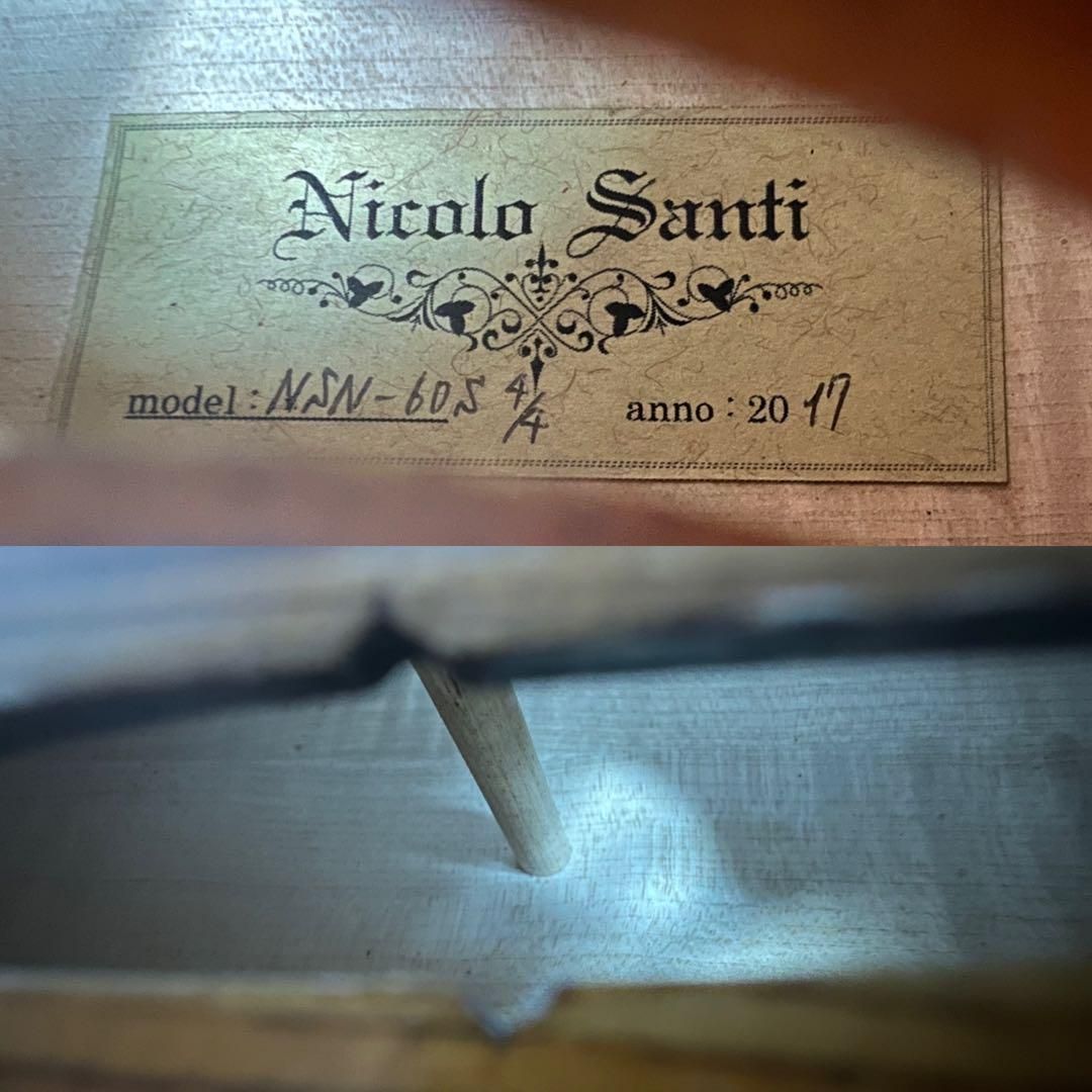 虎杢美品　ニコロサンティ　バイオリン　NSN-60S　2017年製　弦楽器　肩当 虎杢美品 ニコロサンティ バイオリン NSN-60S 2017年製 弦楽器