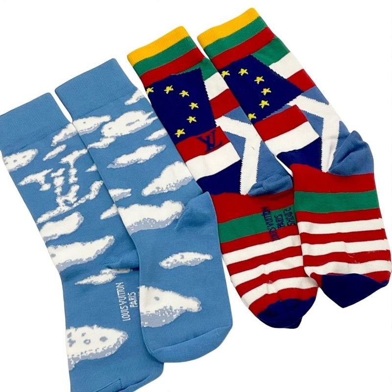 本物保証、信用第一！ ルイヴィトン LOUIS VUITTON コットン マルチ LVアーカイブソックスセット モノグラム 5本セット 靴下 ユニセックス