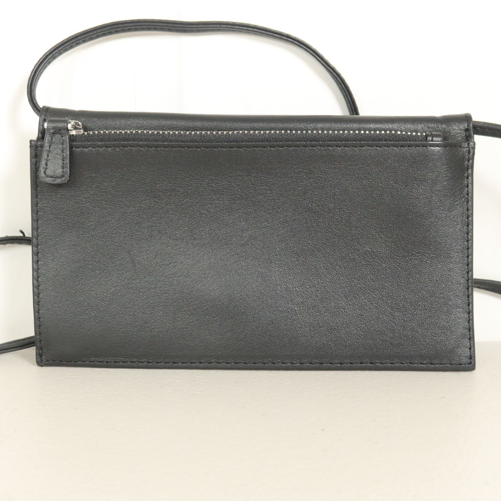 美品】ear PAPILLONNER☆ショルダーバッグ モバイルウォレット横型 黒 