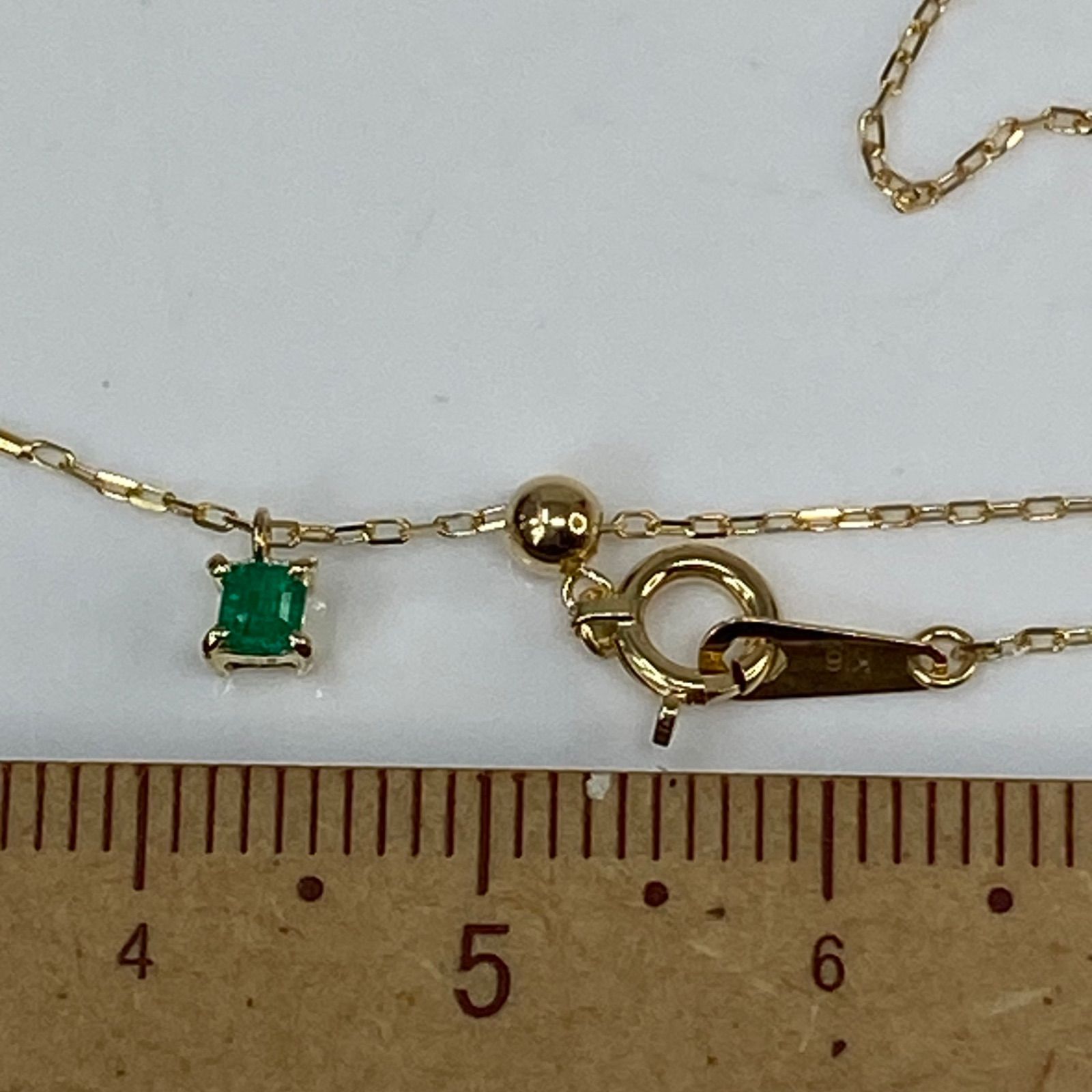 K18YG AU750 18金 天然エメラルド 0.08ct ネックレス - メルカリ
