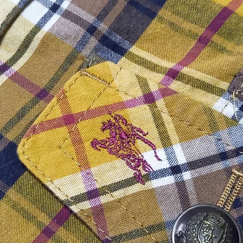 バーバリー ブルーレーベル 七分袖 チェック柄 ミニワンピース