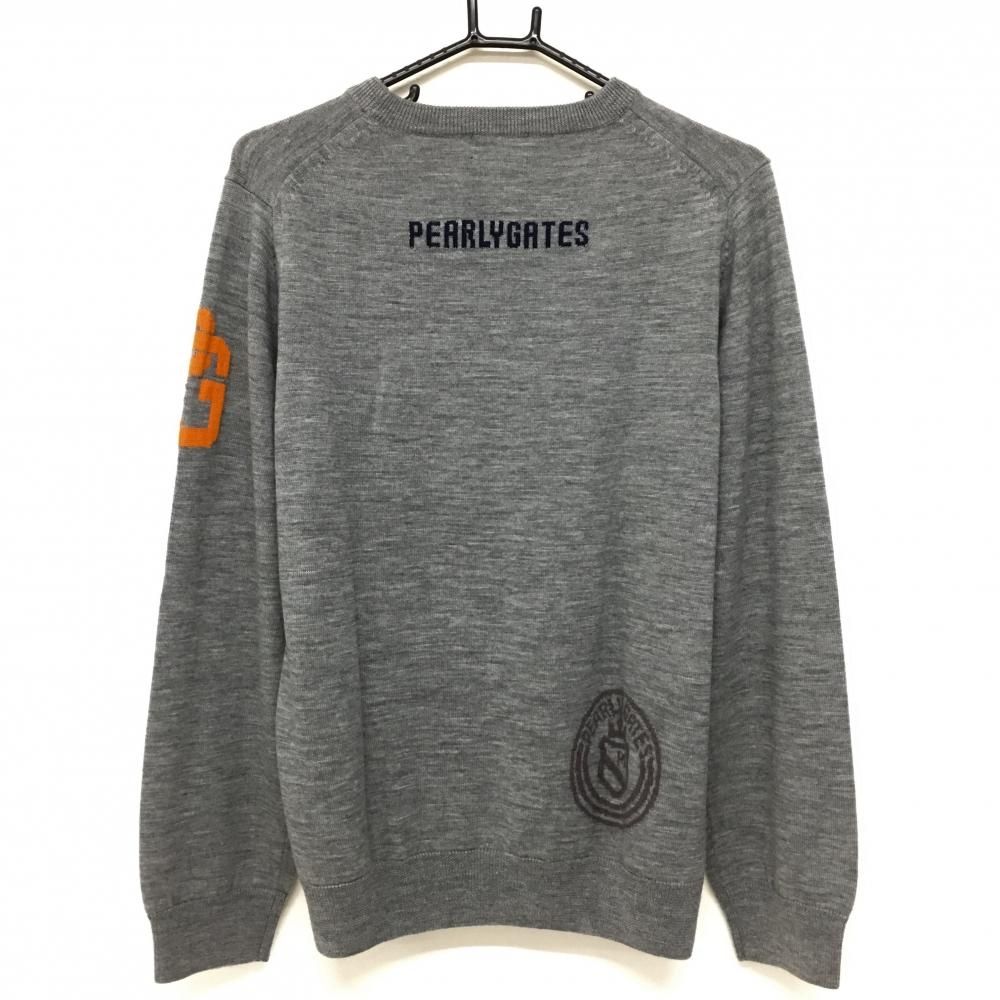 超美品】パーリーゲイツ セーター グレー 小売業者 刺しゅうワッペン