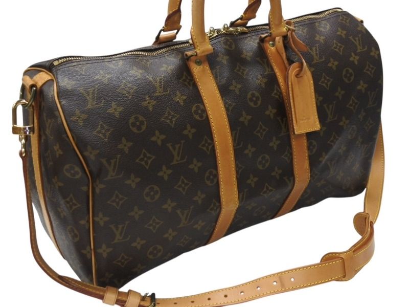 LOUIS VUITTON ルイヴィトン キーポル バンドリエール45 ボストンバッグ M 41418 モノグラム ブラウン ゴールド金具 4 b 006845