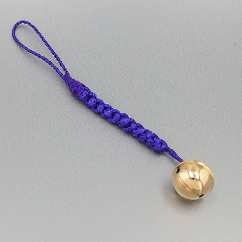 K18】縁起物 開運 18金 鈴 ストラップ キーホルダー 木箱付