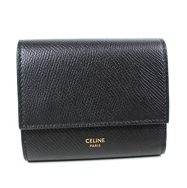 セリーヌ　三つ折り財布　ミニ財布 黒　美品　ブラック　新品同様　CELINE　q