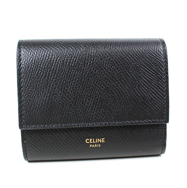 セリーヌ 三つ折り財布 ミニ財布 黒 美品 ブラック 新品同様 CELINE q