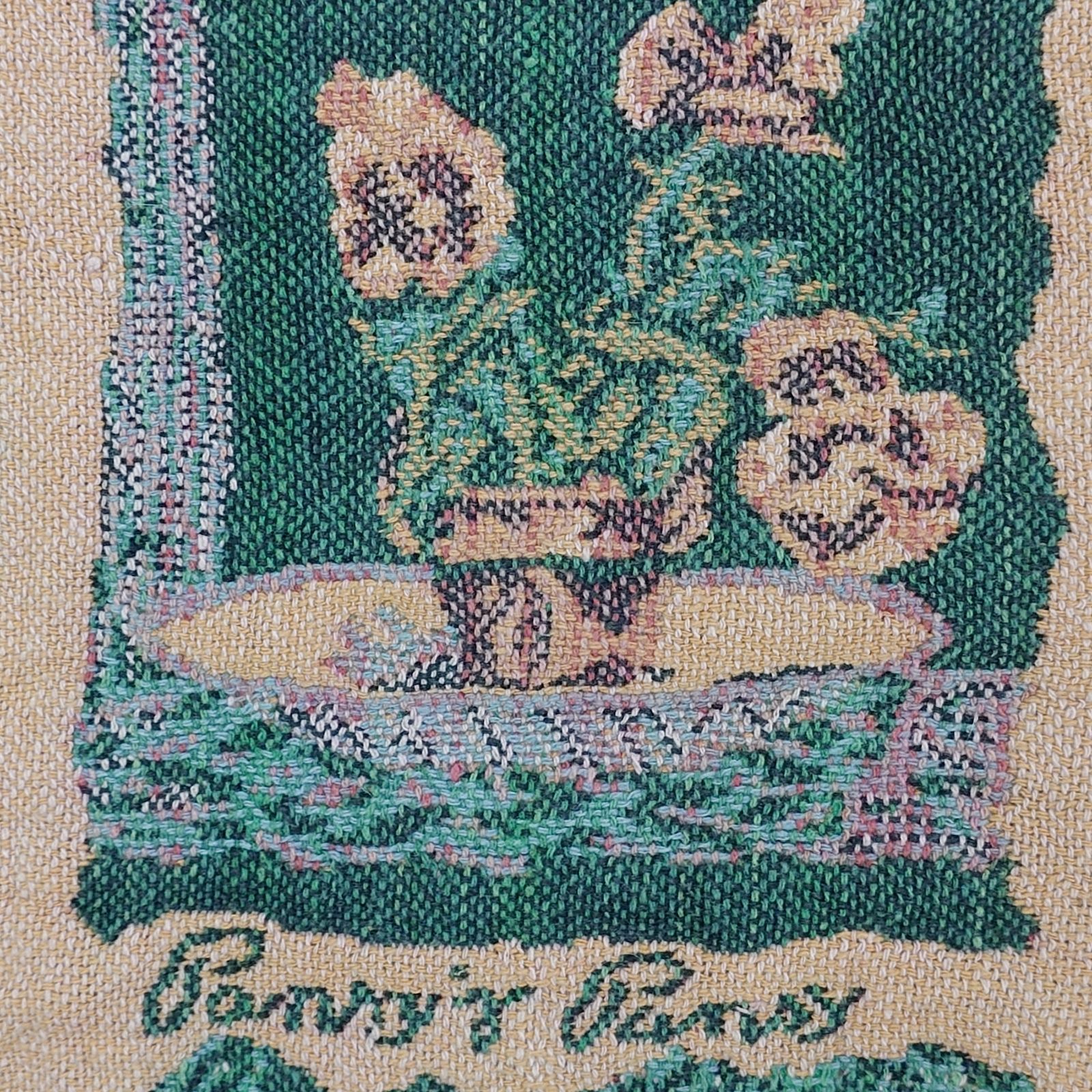 vintageラグ カーペット フラワー パンジー S-1367