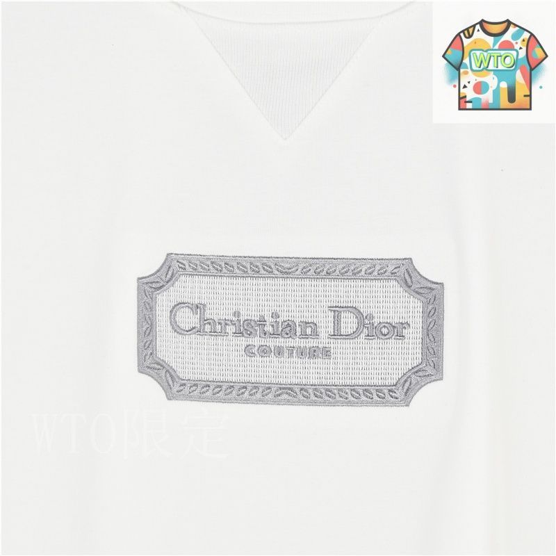 今日特価】Dior / ディオール 25ss 刺繍シルバーロゴ T シャツ