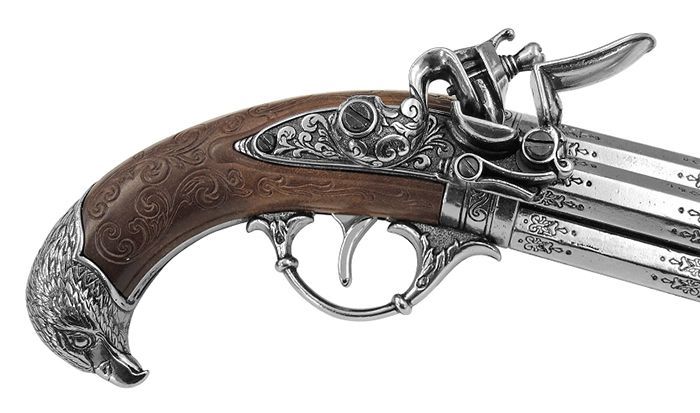 モデルガン フリントロック 4バレル DENIX デニックス 1307 30cm 本物