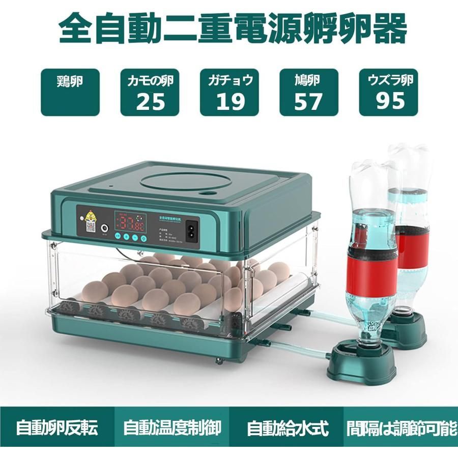 インキュベーター 最新 自動孵卵器 孵化器 自動転卵 検卵ライト付き自動温度制 湿度保持 孵卵機 子供教育用 家庭用 鶏など家畜 ふ卵器