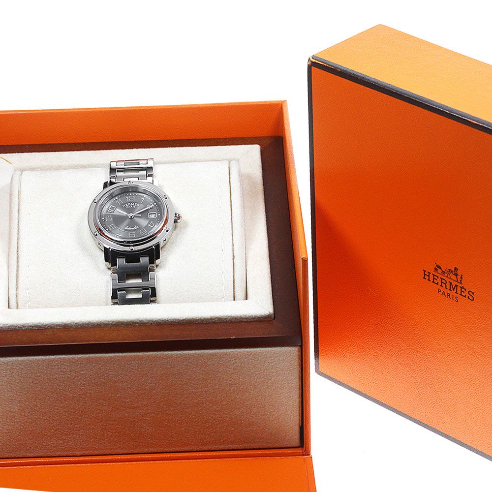 エルメス HERMES CL5.410 クリッパー デイト 自動巻き ボーイズ良品内