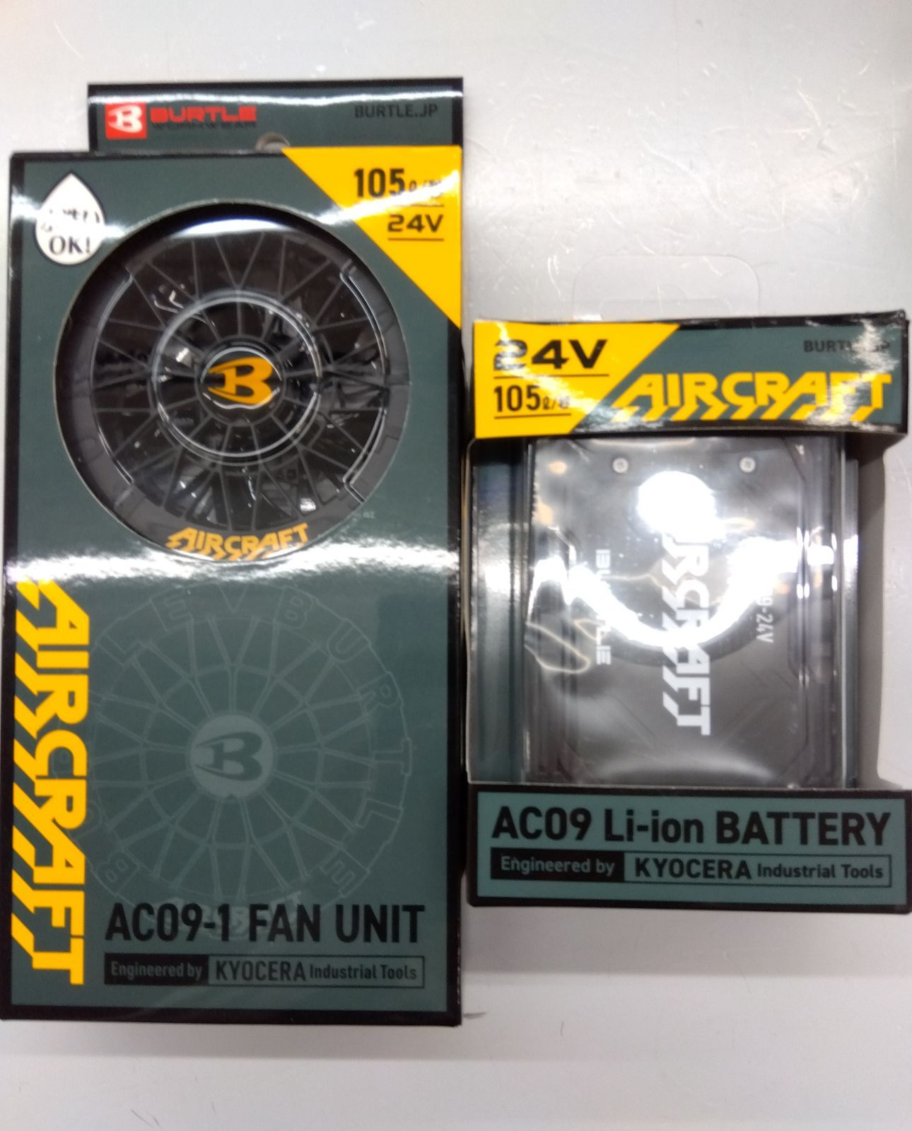 BURTLE バートル 空調服 AC09-1 FAN UNIT AC09 Li-ion BATTERY 2点ｾｯﾄ
