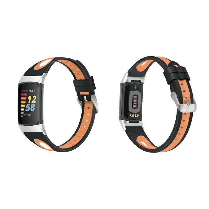 ブラック×オレンジ] fitbit charge 6 バンド fitbit charge 6 ベルト フィットビット チャージ 6 バンド  フィットビット チャージ 6 ベルト charge6 チャージ6 シリコン 交換 スマートウォッチ アクセサリー - メルカリ