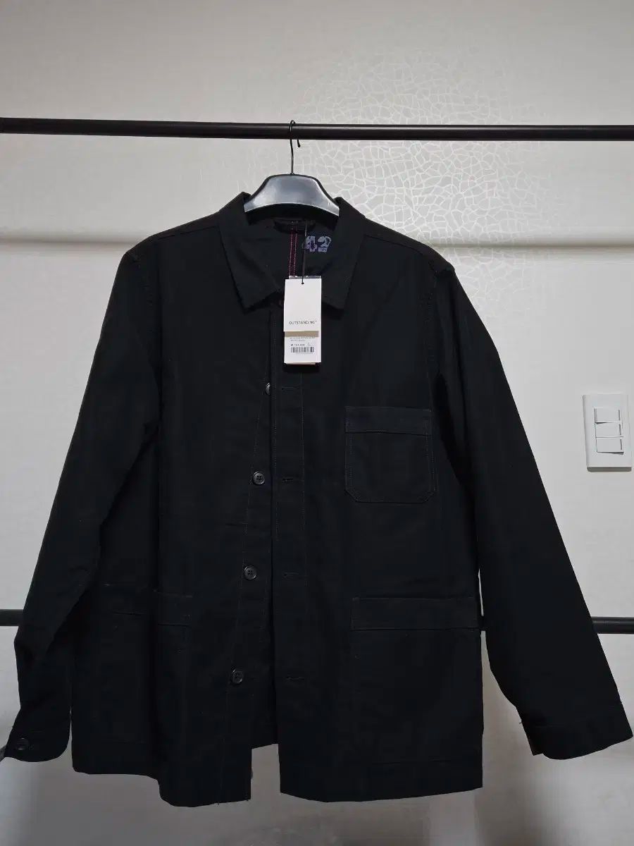 OUTSTANDING ラブ モールスキン フレンチ ワークジャケット ブラック L