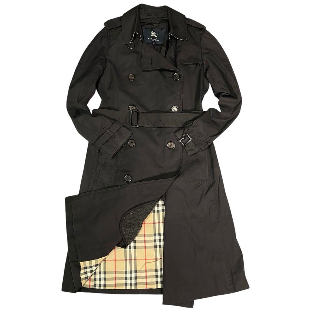 バーバリー　ケンジントン　トレンチコート　ノバチェック　黒 BURBERRY バーバリー ノバチェック ケンジントン 定番人気