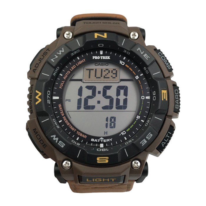 CASIO カシオ PRO TREK 腕時計 メンズ タフソーラー 電波 デジタル 登山 アウトドア コンパス コヨーテブラウン/ブラック PRG-340L-5JF 中古 T1 CASIO カシオ PRO TREK 腕時計 メンズ タフソーラー 電波 デジタル