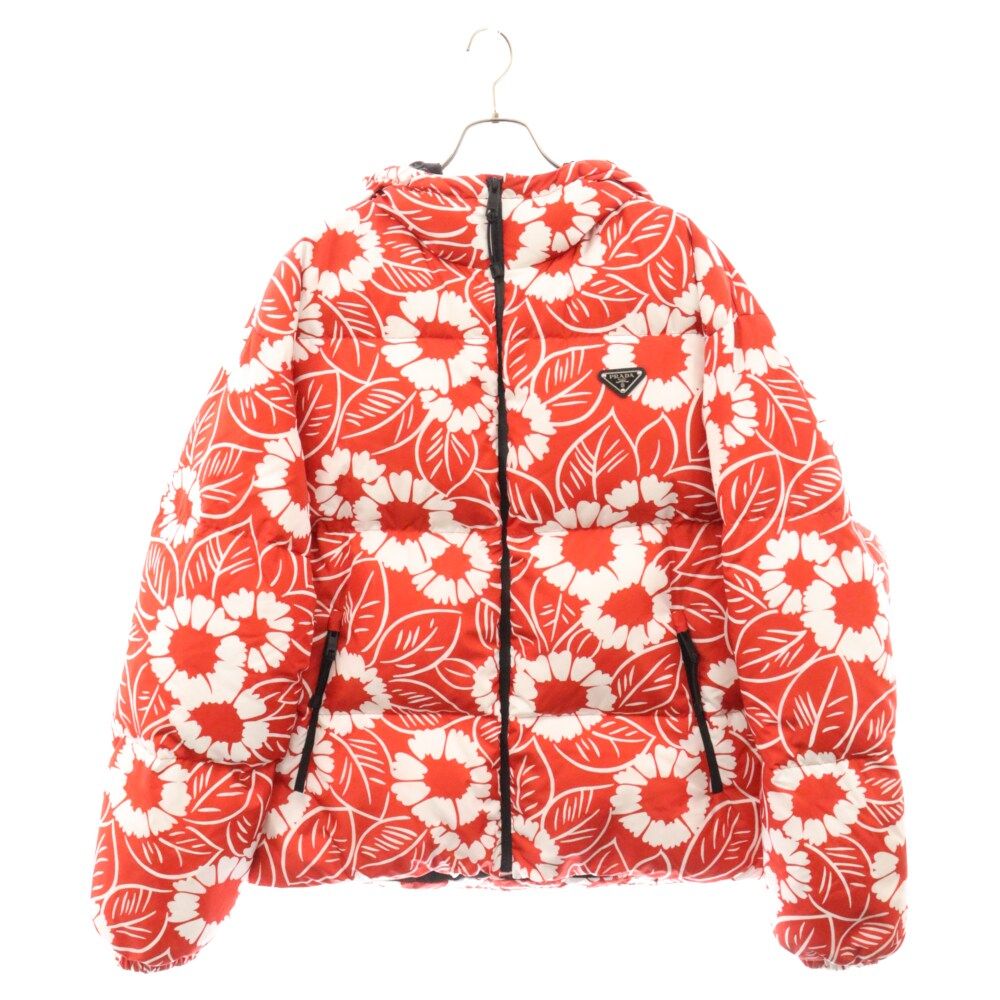 PRADA (プラダ) 21AW フローラル柄 フーデッド ダウンジャケット