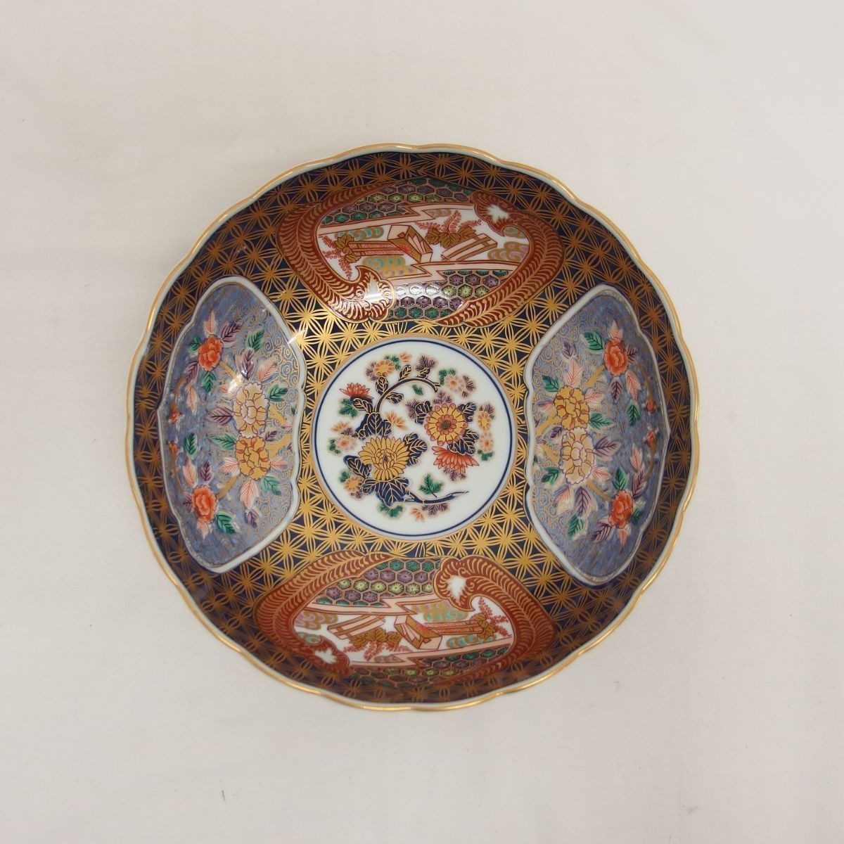 献上手古伊万里【丼】日肥其泉 昭和年製 有田焼 色鍋島 柿右ェ門 古