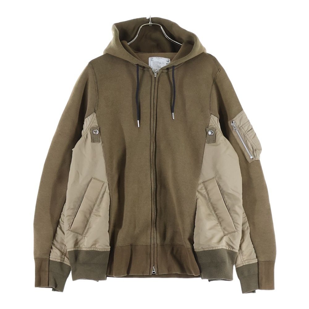 Sacai サカイ 24SS Sweat Nylon Twill Pullover ナイロン 切替 スウェット トレーナー ブラウン SCM-058