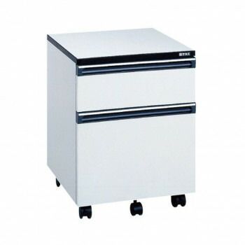 サカエ 木製キャビネットワゴン メラミン仕上げ 引出し2段 LB-2