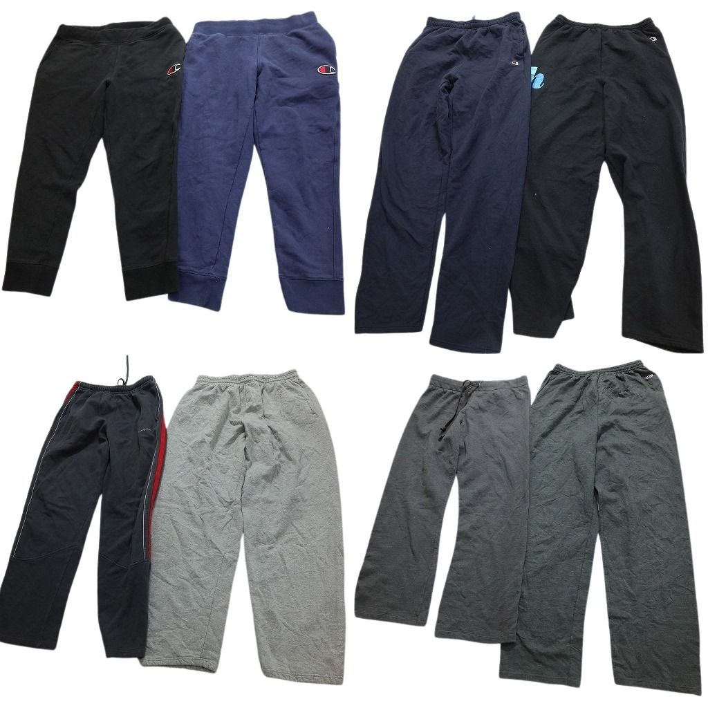 古着卸 まとめ売り チャンピオン スウェット パンツ 8枚セット メンズ Ｌ ワイド ジョガーパンツ ライン 古着 NC0824