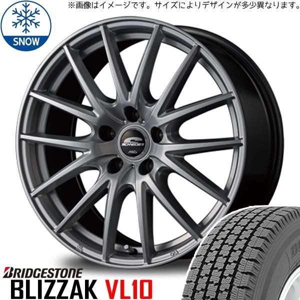 145R12 6PR スタッドレスタイヤホイールセット ハイゼットジャンボ etc (BRIDGESTONE VL1 & SCHNEIDER  SQ27 4穴 100) - メルカリ