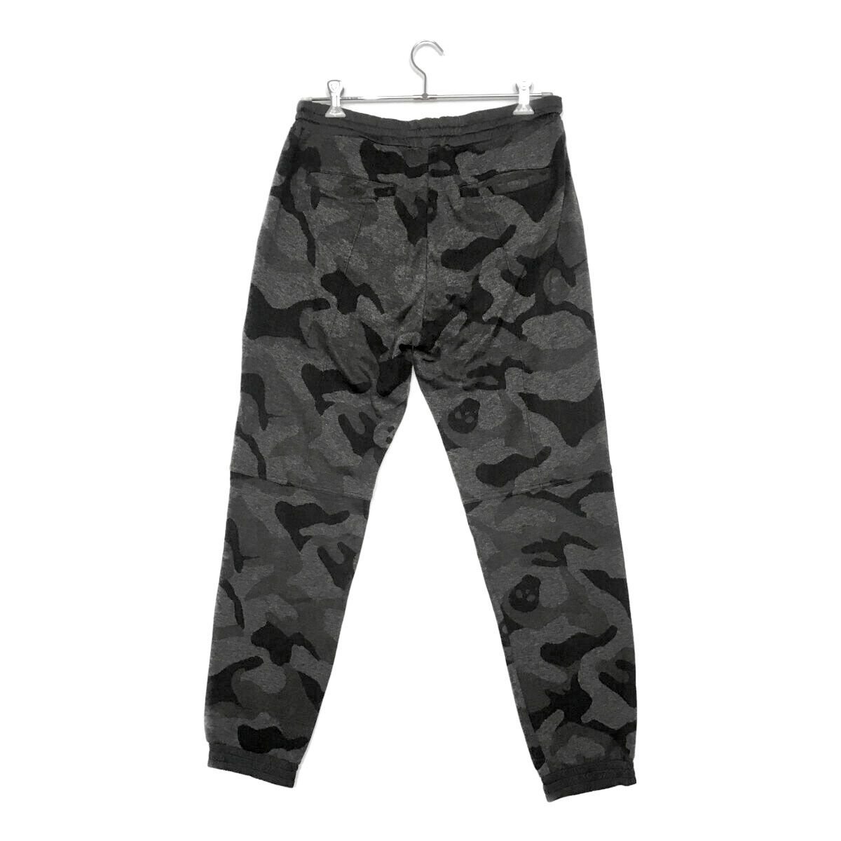 メンズ マークアンドロナ MARK-LONA ジョガーパンツ 50 LL グレー×黒 カモフラ スカル ニット