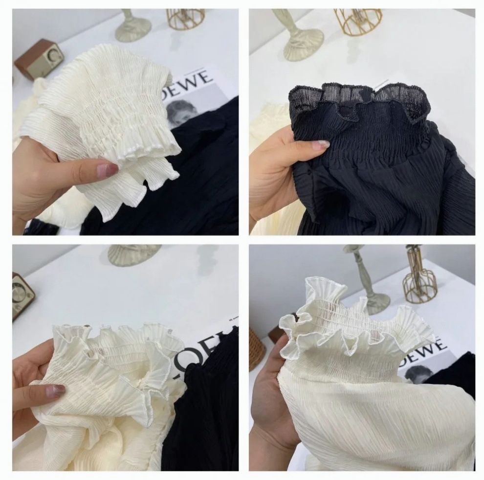 ブラウス 春 シフォン シャーリング ギャザー レディース シアー レース トップス シアートップス レイヤード フレア袖 爆買」ブラウス 春 シフォン シャーリング ギャザー レディース