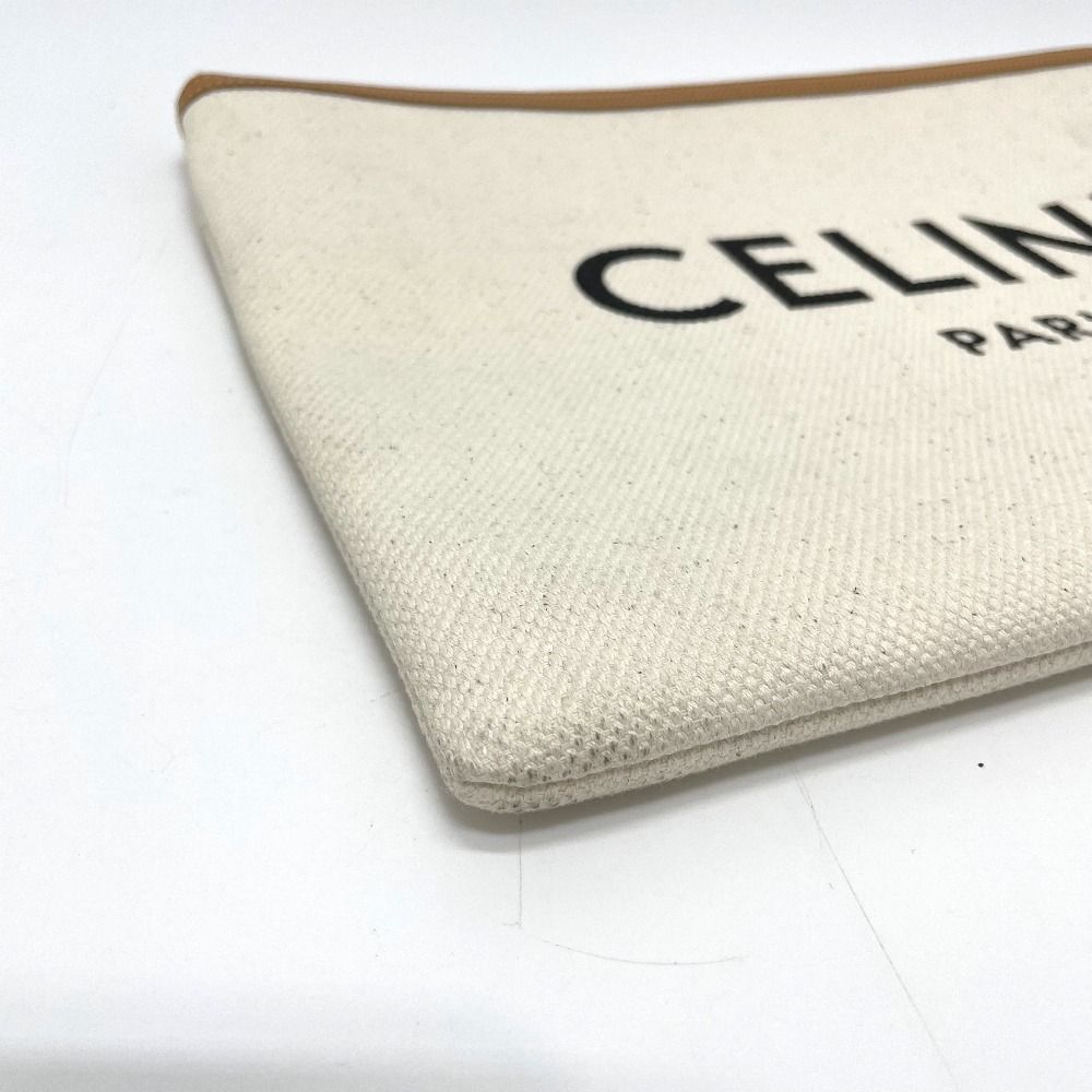 CELINE セリーヌ クラッチバッグ ロゴ ラージポーチ キャンバス