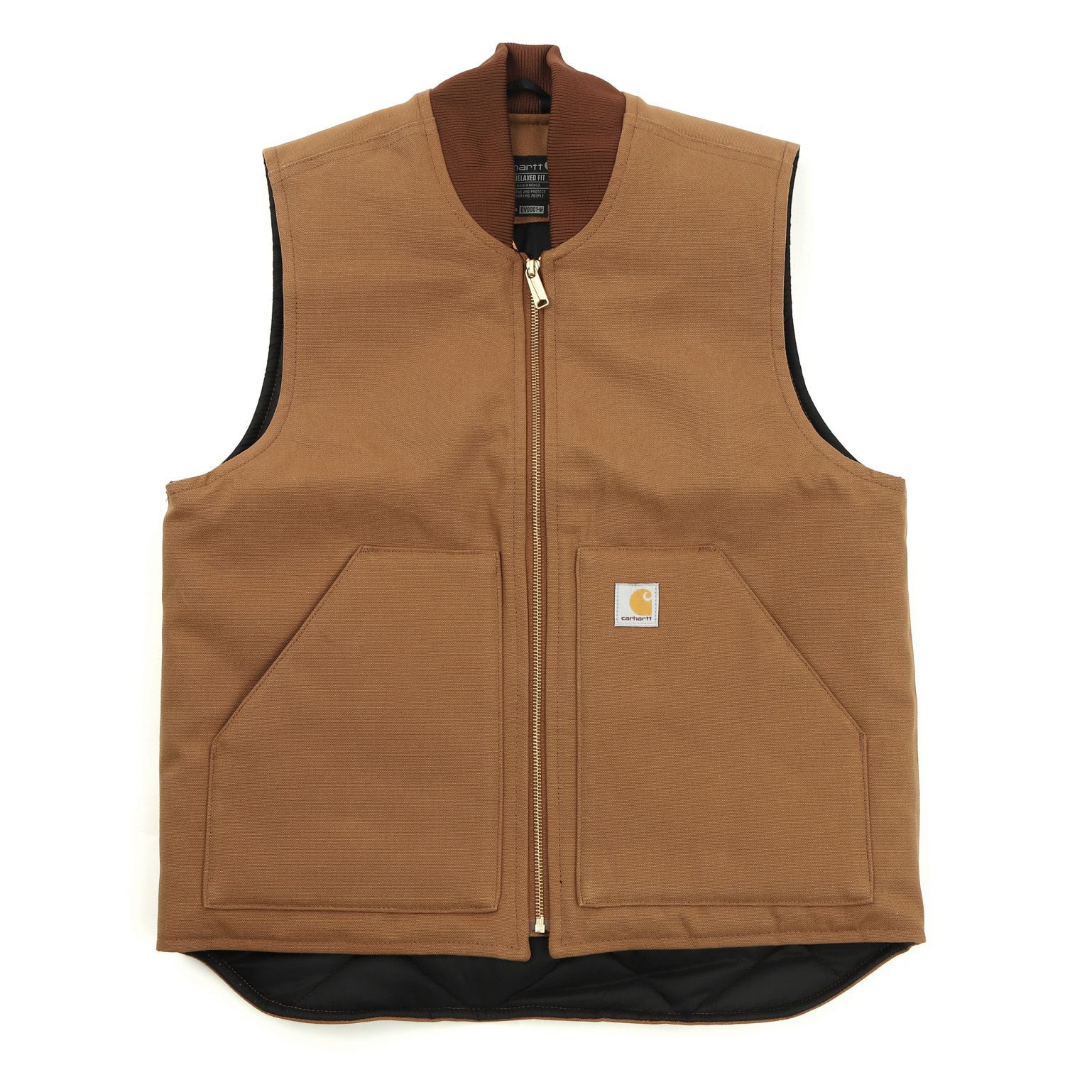 新品】 カーハート CARHARTT ジップ ベスト CARHARTT BROWN カーハート