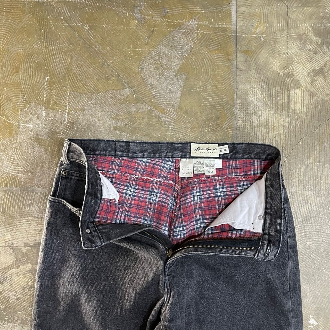 90s Eddie Bauer BLACK DENIM BACK NEL UB-896