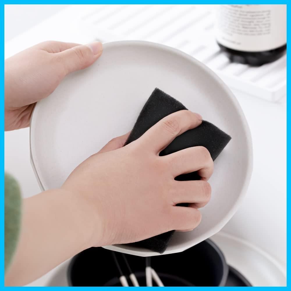  泡立ち 耐久性 長持ち 水切れがいい へたらない 幅7 cm 奥行12 厚さ3 セット ストック ブラック 経済的 nikii キッチンスポンジ NSF 246 BK アンドエヌイー NE 台所用スポンジ たわし 掃除用具