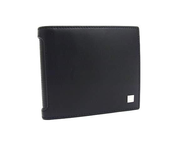 ♥ Salvatore Ferragamo フェラガモ ガンチーニ レザー 二つ折り ミニ 財布 ウォレット 札入れ ブラック系 FR4280