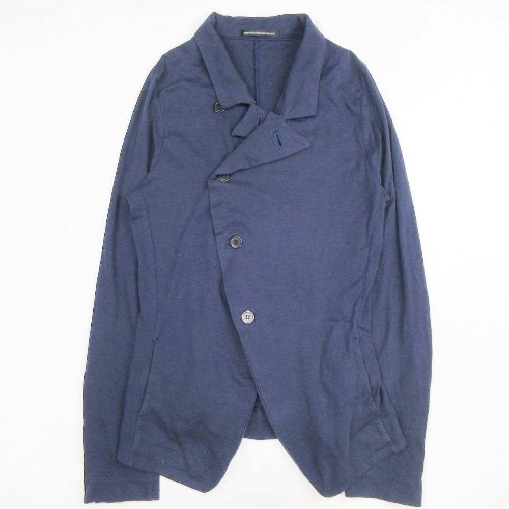 09ss Y s Yohji Yamamoto ワイズ ヨウジヤマモト シャツ ジャケット ブレザー 羽織り カットソー コットン 2 紺 ネイビー レディース 古着