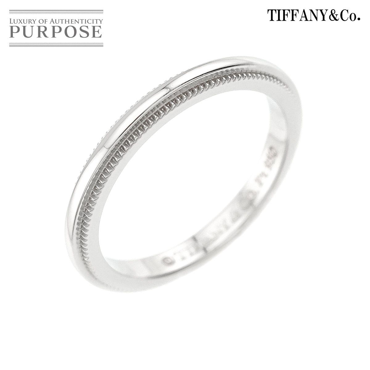 今 話題 の 人気 商品 ティファニー TIFFANY&CO. Pt 幅2mm リング 4号 ミルグレイン アクセサリー
