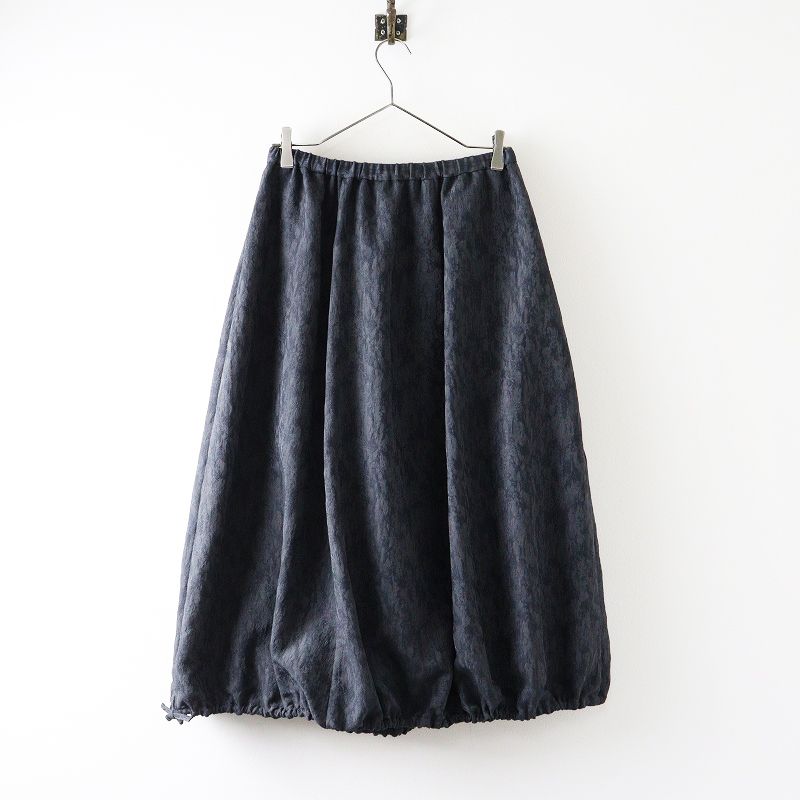 2025SS ミズイロインド mizuiro ind ジャガードバルーンスカート グレー イージー ゴム 総柄 ロング 2400014644951